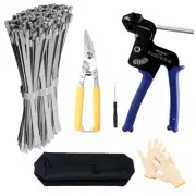 Heavy Steel Cable Tie Tool：Stainless Steel Zip Tie Gun, Metal Tie Wrap Gun Ki...