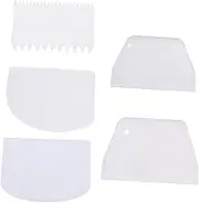 OKUMEYR Professional Baking Kit 5pcs Cake Scraper Set Non-Stick Double Row Teeth Soft Material Easy to Clean