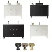 QLD 1200mm Harrington Floor Stand PVC Polyurethane White / Black Double Vanity