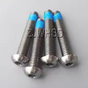 4pcs M6 x 35 mm Titanium Ti Screw Bolt Allen Hex Socket Button Head ThreadLocker