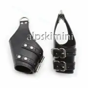 Hanging Black Handcuffs Restraint Suspension Buckled Wrist Cuffs New