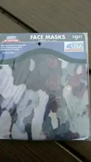 2 Pack Soft Stretch Light Hues Camouflage Face Mask Wicks Away Moisture Adj. USA