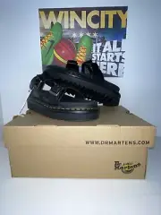 DOC MARTENS DR MARTENS NEW IN BOX BLACK MYLES SANDALS BRANDO SIZE WOMEN'S 6