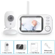 3.5 Inch Baby Monitor Nanny Two-Way Audio Night Vision Video Cameras with Temper