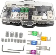 iplusmile 1 Set Fuse Holder Battery Terminal Distribution Block with LED Light Transparent Fuse Box Removable Case Includes