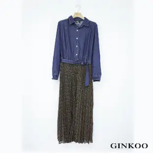 【GINKOO 俊克】拼布壓摺洋裝