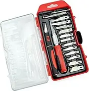 zolyet Professional Craft Knifes Set 16PCS Knifes for Art Hobby Scrapbooking Sculpture Includes Stencil Fine-Poi Scoring Chiseling Blading 16pcs
