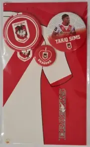 *NEW* 2023 NRL SUPPORTER BADGES – ST GEORGE ILLAWARRA DRAGONS / TARIQ SIMS