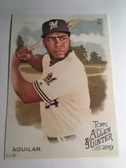 2019 Topps Allen & Ginter Jumbo 5x7 Jesus Aguilar Brewers 39 02/49