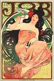 Magnet - Alphonse Maria Mucha's Job Papers Ad Repro - 2" x 3" - #31546