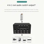 RCA AUX Audio Switcher 4 in 1 Out Stereo Audio Selector 4X1 3.5mm Aux L/R RCA Audio Switch Box Analo Purple