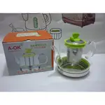 (玫瑰ROSE984019賣場~2)A-OK 電磁爐用 玻璃花茶壺1000CC~泡茶壺/中藥養身茶/有不鏽鋼濾網