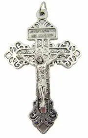 Behold This Heart Pardon Cross Silver Tone Crucifix Pendant for Jewelry Making