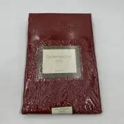 Basketweave Easy Care Tablecloth 52” X 70” Oblong Cherry Red Christmas 4-6 New