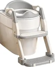 YNPQTDS Toilet Seat Attachment for Potty Training - Height Adjustable Attachment Toilet Seat - Foldable Bathroom Training Ladder Non-Slip for Most Situations, Girls, Boys
