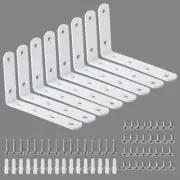 8 Pack Floating Shelf Brackets, White Heavy Duty L Bracket, 5 X 3 Inch
