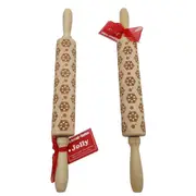Bread and Butter Laser Etch Wooden Rolling Pin - Snowflake