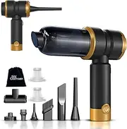 Handheld Car Vacuum Portable Cordless with 2000mAh Battery, 4 in 1 Handheld Vacuum Cleaner and Air Duster ,15000PA Portable Mini Hand Held Vacuum Rechargeable for Home, Car, Office, Pet Hair（Gold）