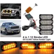 12 LED Recovery Strobe Flashing Grille Lightbar Lamp Truck Beacon Amber Lights