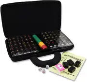 高品質亚克力麻將 Chinese Numbered Acrylic Tiles Mahjong Travel Set 144 Black Tiles 1.25