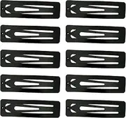 Snap Hair Clips 10PCS 7cm Metal Hair Clips Large Rectangle Hair Barrettes Non-slip Snap Hair Slides Hairdressing Hair Accessories for Women Girls, Black