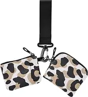 [Amooorous] Khaki Leopard Women's Wallets Card Cases Minimalist Wristlet Wallet Key Holder with Zipper Pocket for Women 2 Packs, Khaki Leopard, One Size, Casual, Khaki Leopard, One Size, Casual