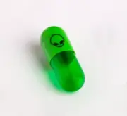 300 x Empty Gelatin Capsules Size 3 Joined - Green alien caps