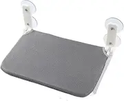 Folding Cat Hammock - Plush Mesh Cat Window Wall Jumping Platform with Double Suction Cups(Plush-Grey)