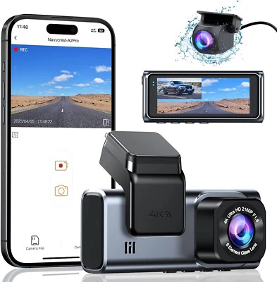 4K HD 1080P DVR Car Dual Lens Dash Cam Front/Rear Video Recorder Camera G-sensor