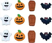 Sentovac 12pcs Edible Halloween Cake Decorations and Cupcake Topper Decorations | Pumpkin Tombstone and Vampire | Mixing Sprinkles for Halloween | Birthday Party Supplies