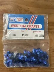 5mm ROUND Royal Blue SEQUINS 1/10oz Package + open package Westrim Crafts 11135