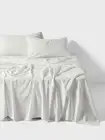 Linen House Terra Organic Cotton Sheet Set (Snow) - King Single