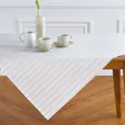 Solino Home 100% Pure Linen Table Throw - Capri Ticking Stripe, Made in USA
