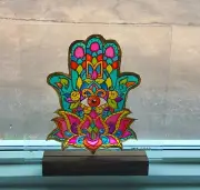 SUNCATCHER WINDOW hamsa hand with EYE and lotus Art'Personalized Hamsa