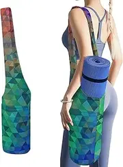 JKLQWH Rainbow Triangle Printed Yoga Mat Bag Long Tote with Pockets for Your Yoga Accessories Exercise Yoga Mat Carrier Holder Multi-Functional Storage Bag Holds Most Pilates Mats