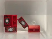 LEGO Parts - Red Slope 30 1 x 2 x 2/3 w Arc Reactor Pattern - No 85984 - QTY 5