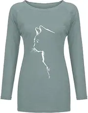 [N\P] NP Women Clothes Spring Summer Casual Women's Shirt Print Long Sleeve Gray