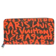 Louis Vuitton M93711 Monogram Graffiti Zippy Wallet Orange 0081