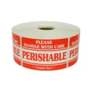 Perishable Thank You Stickers | Peel & Stick | 2"x3" | 1 RL 100 Labels