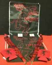 Lot Pair NEW Fireball Whisky Concert Tailgate String Backpack Lanyard Coozi Kit