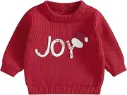 [Xiaodriceee] Toddler Baby Girl Boy Christmas Knit Sweater Long Sleeve Cute Embroidery Pullover Tops Fall Winter Knitwear