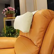 AmazeCov Non-Slip Head Pillow for Recliners - Neck Support Cushion with Velvet Cover for Pain Relief at Home, Office and Travel (Ivory)
