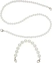 EMSea 2Pcs Pearl Handle Chain Replacement Bead Pearl Handle Strap Decoration Chain Shoulder Strap Accessories for Mini Bags Wallets Handbags