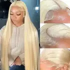 613 Lace Front Wig Human Hair Blonde 13x6 HD Transparent Lace Front Wigs Huma...
