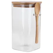 Square Storage Jar with Spoon for Seasoning, 1200ml