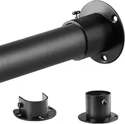 Black extendable wardrobe rail, Heavy Duty Clothes Rail with End Sockets, wardrobe hanging rail extendable 74-162cm for Clothes,Wardrobe,Cabinet,Bathroom
