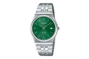 Casio MTP-B145D-3AV Green Dial Silver Stainless Steel Retro Analog Watch