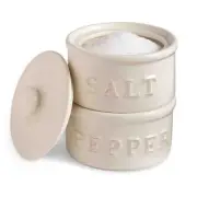 Salt & Pepper Cellar, Off-White, 6" X 3.5" dia