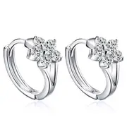 2PCS Copper Snowflake Hoop Earrings Wedding Earring for Christmas Gifts