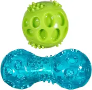 Squeak and Light up Ball and Dumbbell Dog Toy, Mental & Physical Stimulation, Sm